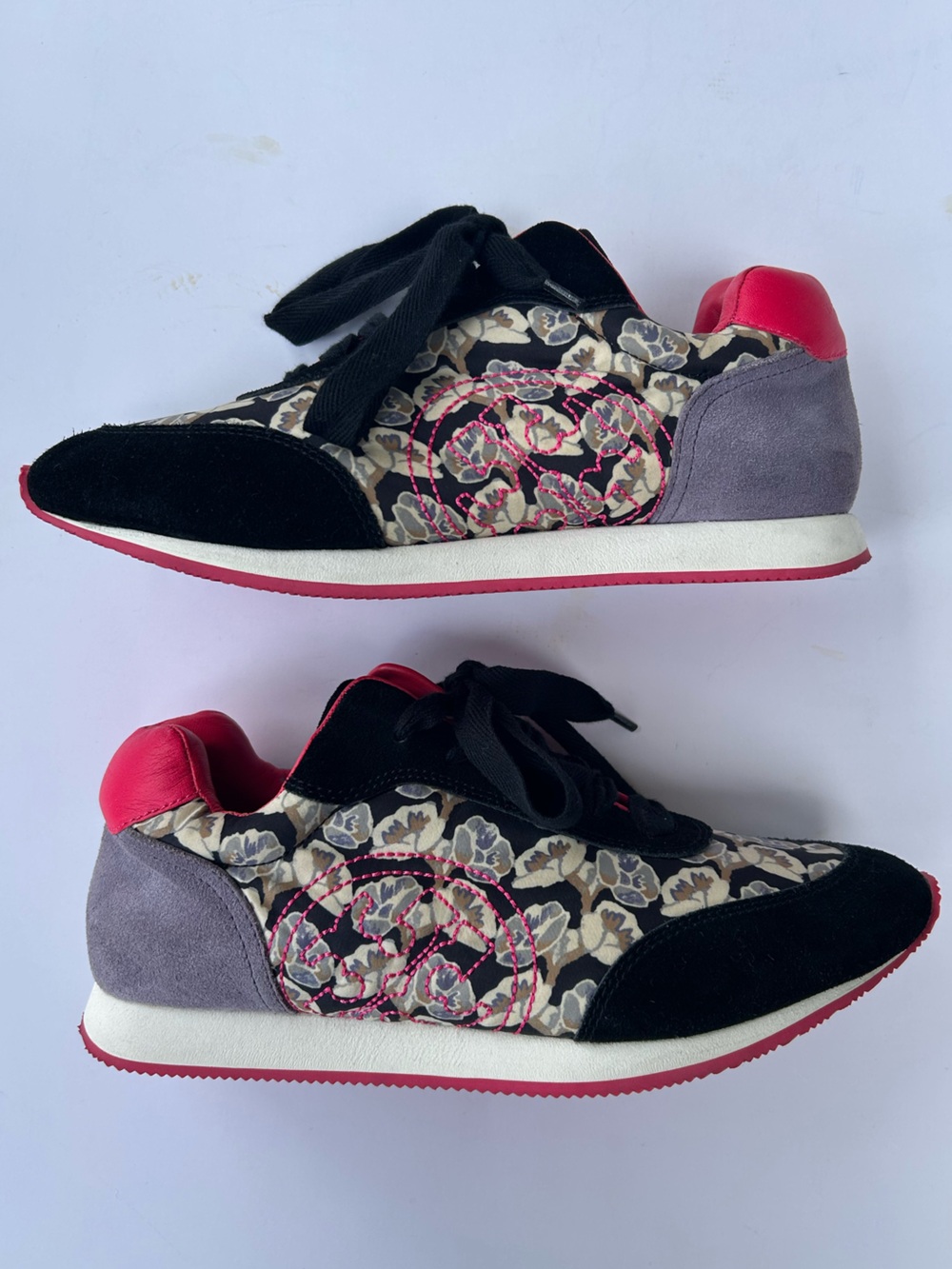 TORY BURCH ‘Tory’ Leather/Suede Sneaker-Women’s size 9.5